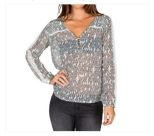 NWT WOMENS ELEMENT FLY AWAY WOVEN SHIRT $50 M natural lace detail 5 buttons - Image 1 of 1