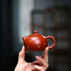 real yixing zisha tea pot dahongpao clay marked xishi pot 130ml small kungfu pot - Picture 1 of 11