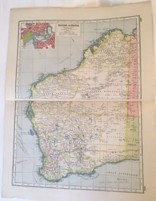 Harmsworth New Atlas Map Of Western Australia, Incl Goldfields And Perth Inset • 9.99£