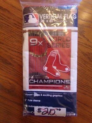 Boston Red Sox 9-Time MLB World Series Champions WinCraft 1-Sided Vertical Flag - Image 1 of 4