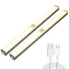 2x LED Under Closet Lamp PIR Motion Sensor Cabinet Night Light USB Rechargeable