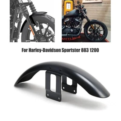 Vivid Black Front Fender Mudguard Cover For Harley Davidson Sportster XL883 1200 Foto 1 de 4