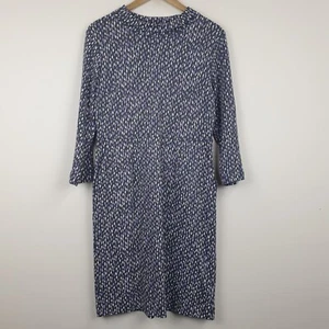 White Stuff Dress Womens UK 12 Grey Spotted Ives Cowl Neck Jersey Officewear - Picture 1 of 15