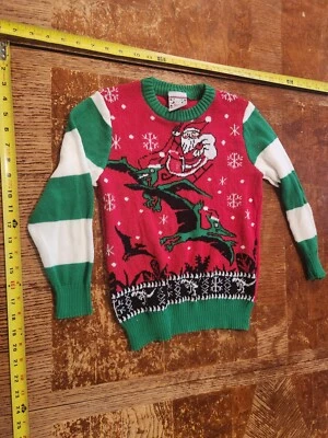 Suéter Verde Bien Usado Niñas Talla Extra Pequeño (4/5) Navidad Tejido Feo #S24 Foto 1 de 3