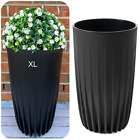 Blumenkübel ECO 100% recycelt Rund Streifen Pflanzkübel 2 Größen Blumentopf Slim