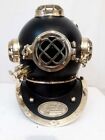 18" Brass Nautical Chrome & Black U.S Navy Mark V Divers Diving Scuba Helmet
