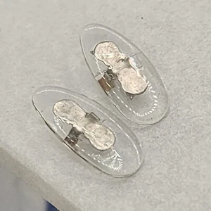 True Vintage NOS Crimp on Nose Pads 1 Pr Silver 13mm Ray Ban B & L Style Pads - Picture 1 of 6
