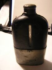 Antique HIP FLASK  SILVER PLATE AND GLASS WITH LEATHER BAR COLLECTIBLES