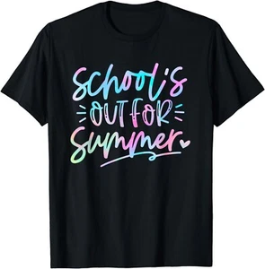 Tie Dye Last Day Of School Schools Out For Summer Teacher Gift Unisex T-Shirt - Picture 1 of 3
