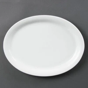 Olympia Whiteware Oval Platters in White - Porcelain - Pack x6 - 295mm - Picture 1 of 9