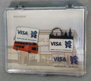 2012 London Olympic Pin Visa Worldwide Sponsor Set Bus Flag Badge NEW SEALED - Picture 1 of 19