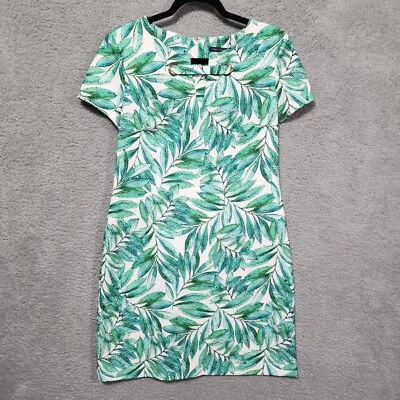 Tommy Hilfiger Womens Dress Palm Leaves Short Sleeve Size 10 Knee Length - Image 1 of 4