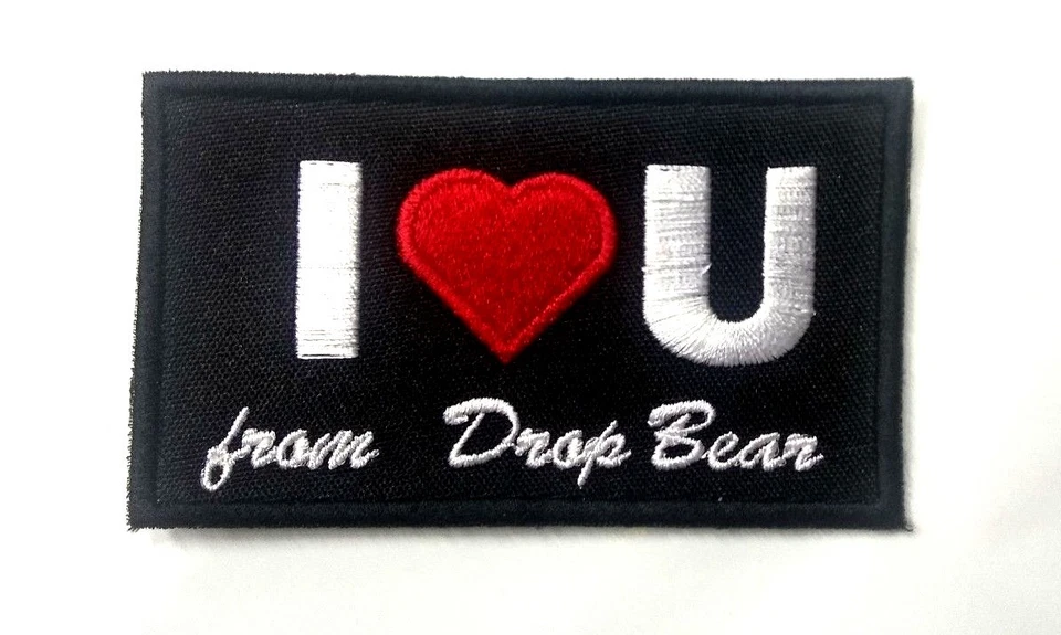 **CUSTOM** Personalised -- I LOVE YOU -- Heart Name Embroidered Sew on Patch  - Image 1 of 1