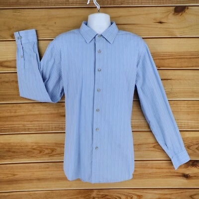 Apt. Camisa de vestir 9 para hombre talla XL (18x35/36) azul a rayas 100 % algodón cuello en punta Foto 1 de 4