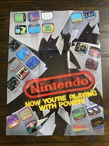 Vintage Nintendo NES ' Now Your Playing With Power ' Fold Out Poster Insert - Picture 1 of 8