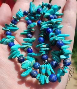 Jay King DTR mine finds Turquoise Lapis necklace 925 Sterling Silver Southwester - Picture 1 of 5