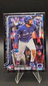 2025 Topps Chrome Steward Berroa Black Raywave/10 SSP Toronto Blue Jays - Imagen 1 de 2