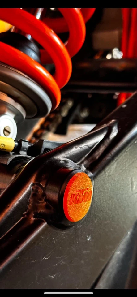 KTM 450/505 SX & 450/525 XC ATV Quad Swingarm Plugs Orange - Image 1 of 1