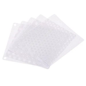 Pack of 5 120mm Computer Fan Filter Grills PVC Mesh Dustproof Case Cover White - Afbeelding 1 van 5