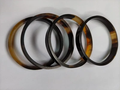 Juego de 4 piezas brazalete cuerno de búfalo natural brazalete brazalete joyería bohemio multi Foto 1 de 4