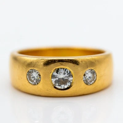 Ring 750/18K Gelbgold Diamanten ca. 1ct G/SI Gr. 66 - Bild 1 von 2