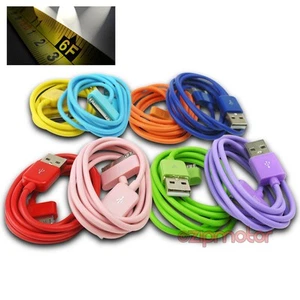6FT USB SYNC POWER CHARGER 8X COLOR CABLE IPHONE 4S IPOD TOUCH CLASSIC NANO IPAD - Photo 1/1