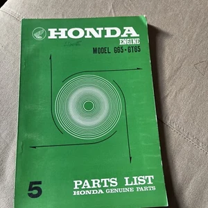 Catalogue pieces Rechanges Parts List HONDA ENGINE MOTEUR G 65 GT 65 - Picture 1 of 9