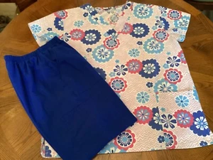 Scrub Star Scrub Set Royal Blue Top M Pants SP - Picture 1 of 7