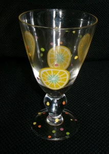 Bar ware Stemmed Glass Lemon/lime Dotted-iced Tea Glass Stem SO - Picture 1 of 3