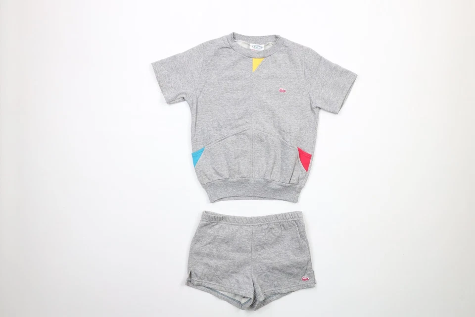 Винтажный 80-х Izod Lacoste девочек маленький состаренный 2 изделия спортивный костюм наряд серый - Изображение 1 из 4