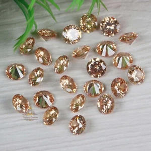 8 mm 15 Pcs Lot EGL Certified Natural Cambodian Champagne  Zircon Loose Gemstone - Picture 1 of 4