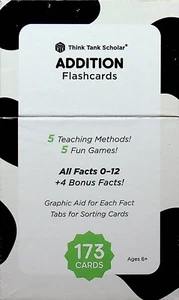 Tarjetas Think Tank Scholar Addition 173 cartas, 5 juegos divertidos, 5 métodos de enseñanza - Imagen 1 de 2