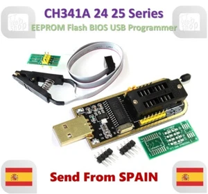 CH341A Programmer EEPROM Test-Clip Converter-Module Flash-BIOS EEPROM SOIC8 SOP8 - Imagen 1 de 7