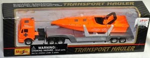 Maisto Transport Hauler Mercedes Orange Life Guard Emergency Rescue Boat NIB - Picture 1 of 1