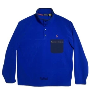 Chaqueta polar mediana POLO RALPH LAUREN para hombre azul naranja medio botón simulada nueva con etiquetas - Imagen 1 de 4
