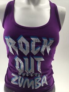 Zumba Rock out racerback size small ( perfect in purple) Z1t01300