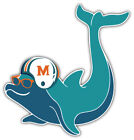 Miami Dolphins Mascot NFL Sport Car Bumper Sticker Decal "SIZES"