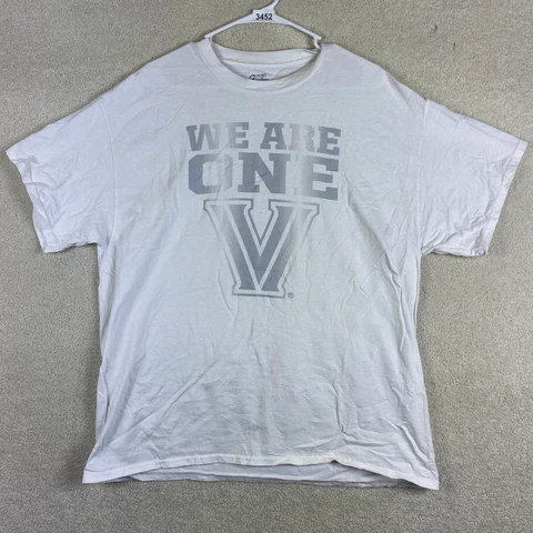 Villanova Wildcats XL T Shirt NCAA Size XL White Short Sleeve We Are One Shirt Cover
