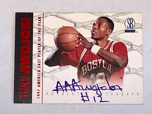 1997 Score Board Auto Red Foil Tunji Awojobi Vintage Basketball Autograph Card - Picture 1 of 4