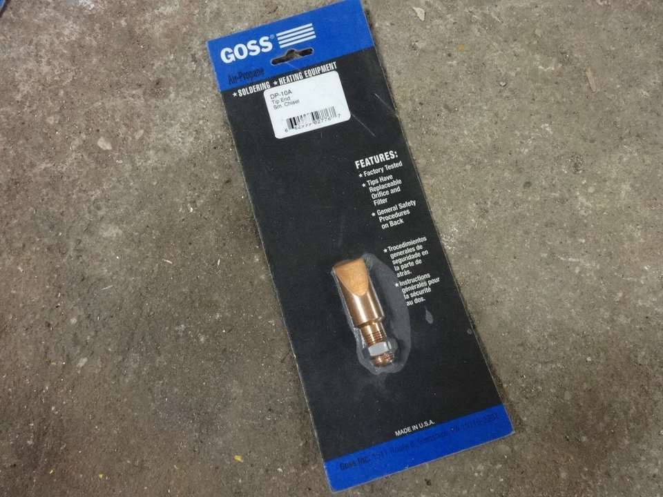 GOSS Air Propane Soldering Iron Tip DP-10A Chisel Copper - Image 1 of 4