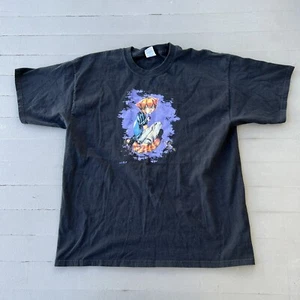 VINTAGE Y2K My Cat Loki Rare Black Double Sided ANIME T-SHIRT XL Tokyo Pop - Picture 1 of 6