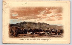 POSTCARD SUSET ON MT. MANSFIELD FROM CAMBRIDGE VERMONT - Picture 1 of 2