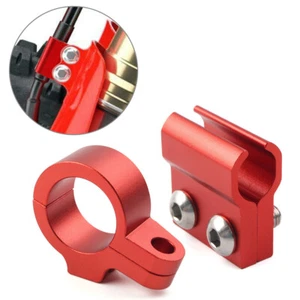 Ajuste Honda CR80R CR85R CR125R CR250R 2x CNC Línea de freno delantero Manguera Abrazadera Guía Rojo - Imagen 1 de 5