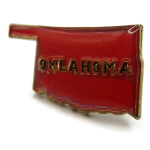 Oklahoma State Pin Outline Red Design - Picture 1 of 4