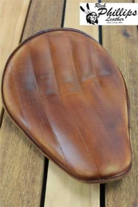 RichPhillips Leather Distressed Motorcycle Seat Harley Sportster Chopper Stitch - Picture 1 of 1