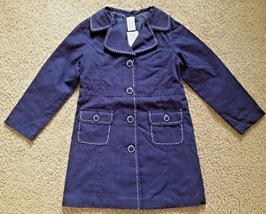 NWT GYMBOREE Navy School Uniform Shop Cotton Trench Coat Girls 5-6 S  - Picture 1 of 3