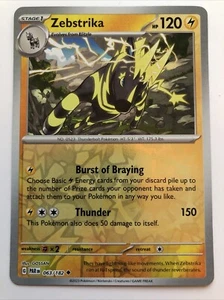 Pokémon TCG Paradox Rift Zebstrika Reverse Holofoil 063/182 NM - Picture 1 of 2