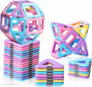 Magnetic Blocks Toys for 3 4 5 7 8+Year Old Boys Girls Upgrade Macaron Magnetic - Picture 1 of 12