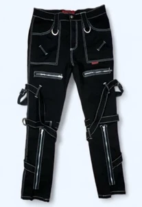 TRIPP NYC PANTS Gothic Bondage Black Rock Trouser EMO Steampunk MENS 34 - Picture 1 of 7