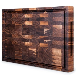 Mevell Walnut End Grain XL Cutting Board, Reversible 20" x 13 " x 2" - Picture 1 of 7